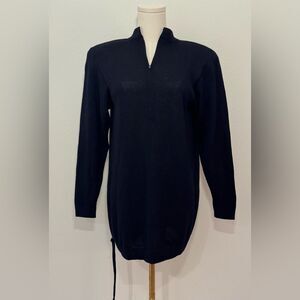 Vintage St. John by Marie Gray Women’s Sweater Navy Blue Knit Zip Up